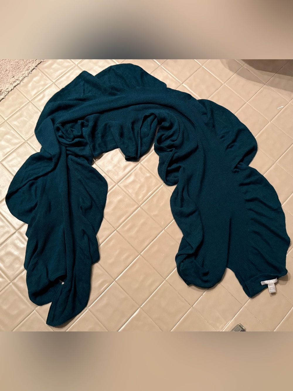 Banana Republic Teal Knit Scarf One Size Soft Wool Blend Long Winter Wrap